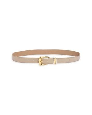 Veronica Beard Arch Leather Belt - Natural