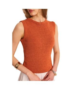 Mint Velvet Cotton Blend Knit Top - Orange