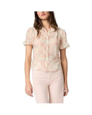 PAIGE Sunisa Silk Button-Up Top - Pink