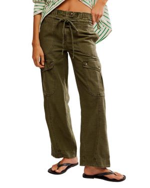 Free People Park Ave Cotton Cargo Pants - Green