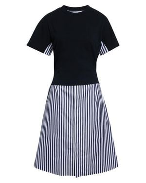 Sacai Stripe T-Shirt Overlay Shirtdress - Blue