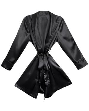 BLISSY Mulberry Silk Robe - Black