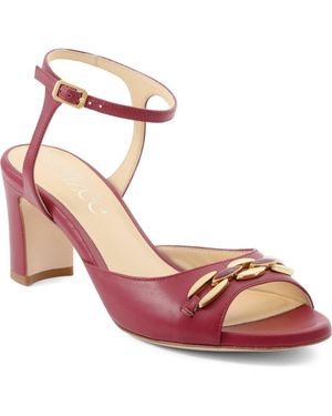 Elizee Tessa Sandal Leather Block Heel - Pink