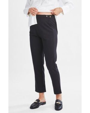 ANGEL MATERNITY Donna High Waist Maternity Work Pants - Blue