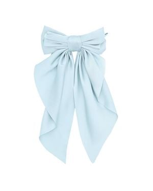 Tulle Satin Ribbon Flowing Bow Hairclip - Blue