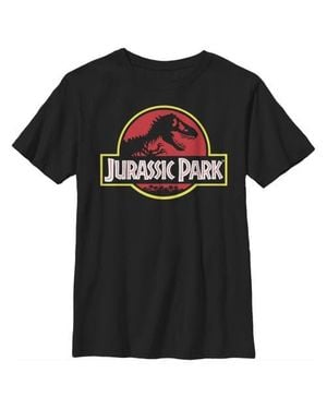 Jurassic Park Boy's T Rex Logo Graphic Tee - Black