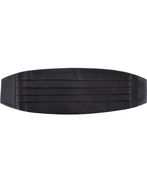 Trafalgar Big & Tall Sutton Solid Color Silk Cummerbund - Black