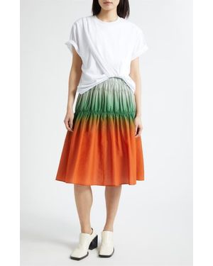 3.1 Phillip Lim Mixed Media Ombré Midi Dress - Red