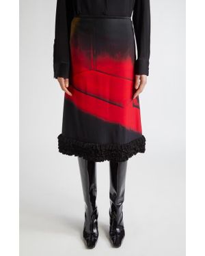 Jil Sander Print Satin Skirt - Red