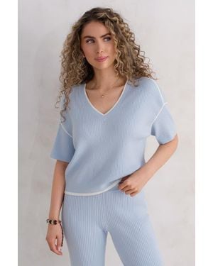 KADA The Awaken Rib V-Neck - White