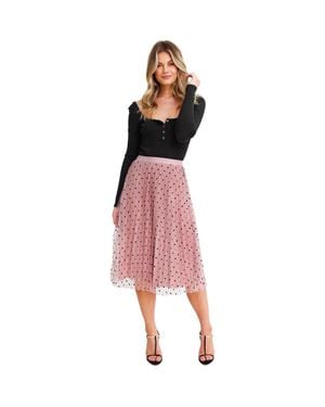 Belle & Bloom Mixed Feeling Reversible Skirt - Red
