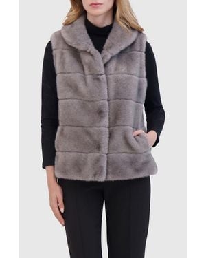 Lyla Grant Fur-Free Mink Faux Fur Vest - Gray
