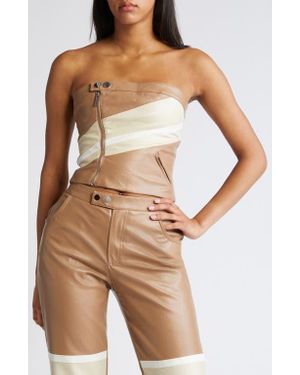Mistress Rocks Faux Leather Corset Top - Multicolor