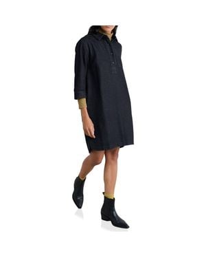 Seasalt Cornwall Guidebook Organic Cotton & Linen Denim Shirtdress - Black