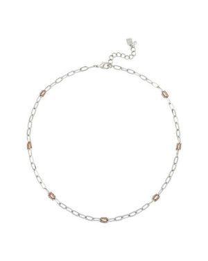 Robert Lee Morris Paperclip Chain Necklace - White