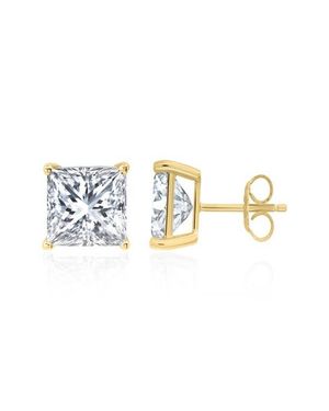 Crislu Cubic Zirconia Square Stud Earrings - Multicolor