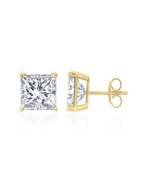 Crislu Cubic Zirconia Square Stud Earrings - Multicolor