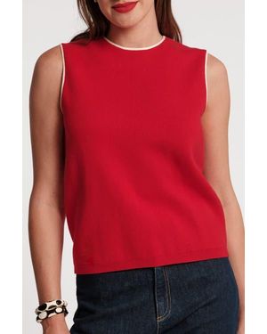 Frances Valentine Darling Shell Colorblock Piping - Red