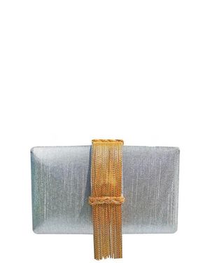 Simitri Fringe Clutch - Gray