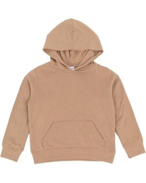 Leveret Kids Pullover Hoodie, Cotton Blend, Kangaroo Pocket, Solid Colors - Natural