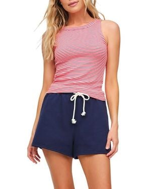 nuuds Slinky Rib Knit Stretch Modal Jersey Tank - Blue