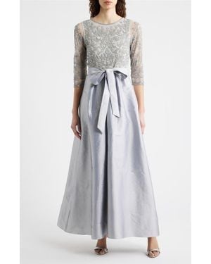 Pisarro Nights Sequin Bodice Gown - Gray