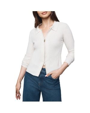 Splendid Georgie Two-Way Zip Sweater - White
