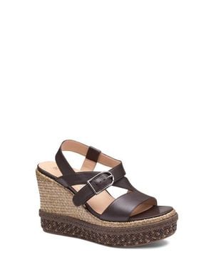 Johnston & Murphy Addison Asymmetric Slingback Platform Wedge Sandal - Brown