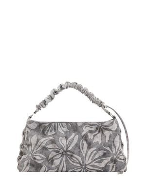 Desigual Floral Ruched Strap Shoulder Bag - Gray