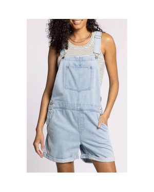 Thread & Supply Connor Short Denim Overalls - Blue