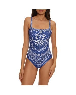 Becca Seaside Ranch One-Piece Swimsuit - Blue