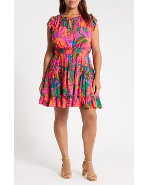 Sugarlips Beal Toledo Tropical Tiered Dress