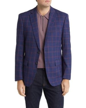 Daniel Hechter Windowpane Check Wool Blazer - Blue