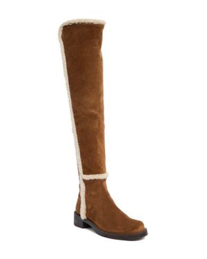 Genuine suede over the knee boots sales