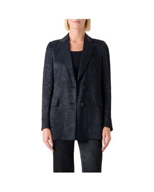 Akris Punto Relaxed Fit Crinkled Satin Jacket - Blue