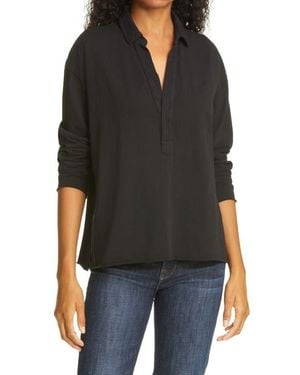 Frank & Eileen Heritage Jersey Popover Henley - Black