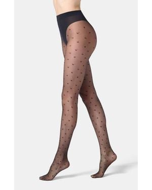 Oroblu Floret Sheer Tights - Black