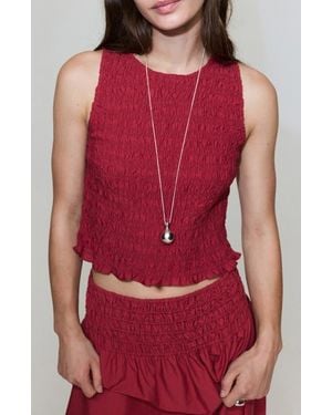 Mango Smocked Tank - Red