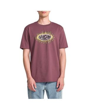 Volcom Live Wire Cotton Graphic T-Shirt - Red