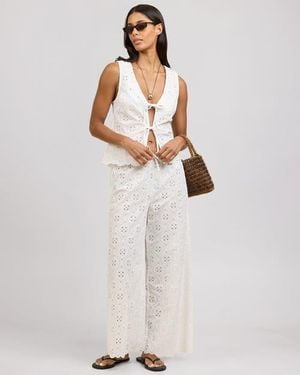 Onia Wide Leg Drawstring Pant - White