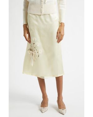 Tanner Fletcher Gender Inclusive Lisel Embroidered Daisy Silk Organza - Natural