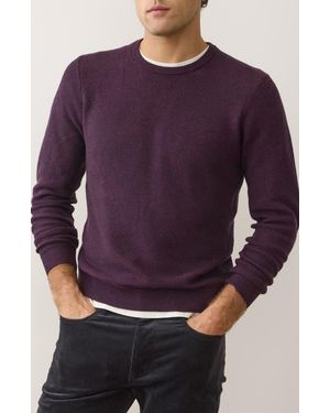 Marine Layer Textured Cotton Blend Crewneck Sweater - Purple