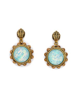 Kurt Geiger Eagle Motif Resin Stone Drop Earrings - Blue