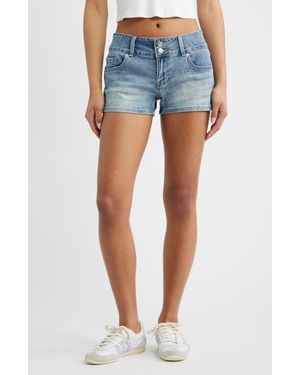 YMI Flap Pocket Denim Shorts - Blue