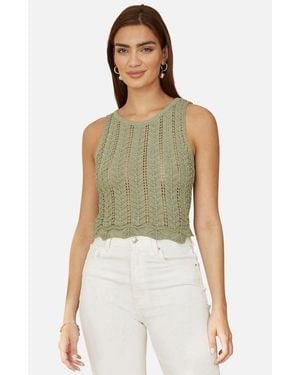 Yumi' Crochet Knitted Tank Top - Green