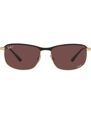Ray-Ban Chromance 60Mm Polarized Pillow Sunglasses - Brown