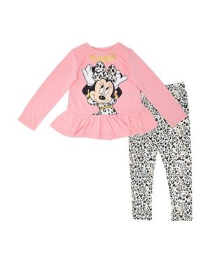 Disney Minnie Mouse Glitter 2-Piece Tee And Leggings Set - Pink