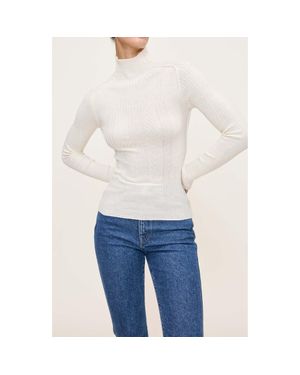 DL1961 Cotton & Cashmere Mock Neck Sweater - Blue