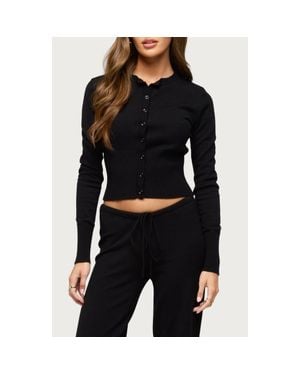 Edikted Montanna Rib Cardigan - Black