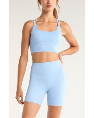 Zella Seamless Strappy Sports Bra - Blue